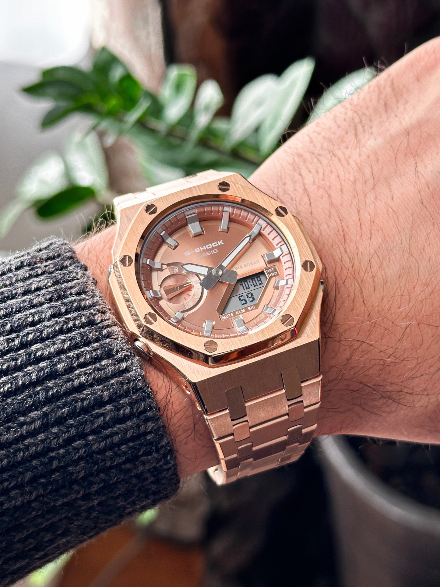 G-SHOCK CasiOak Potpuno srebrni - sa srebrnim brojčanikom sata