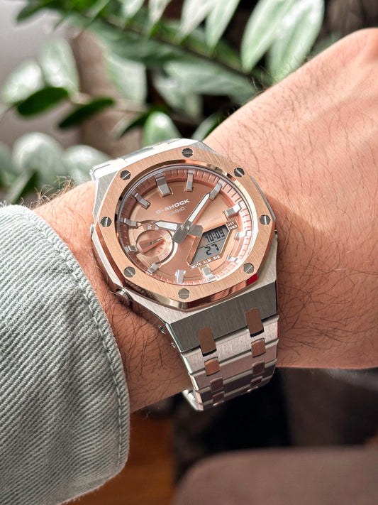 G-SHOCK CasiOak Mix - sa belim brojčanikom sata