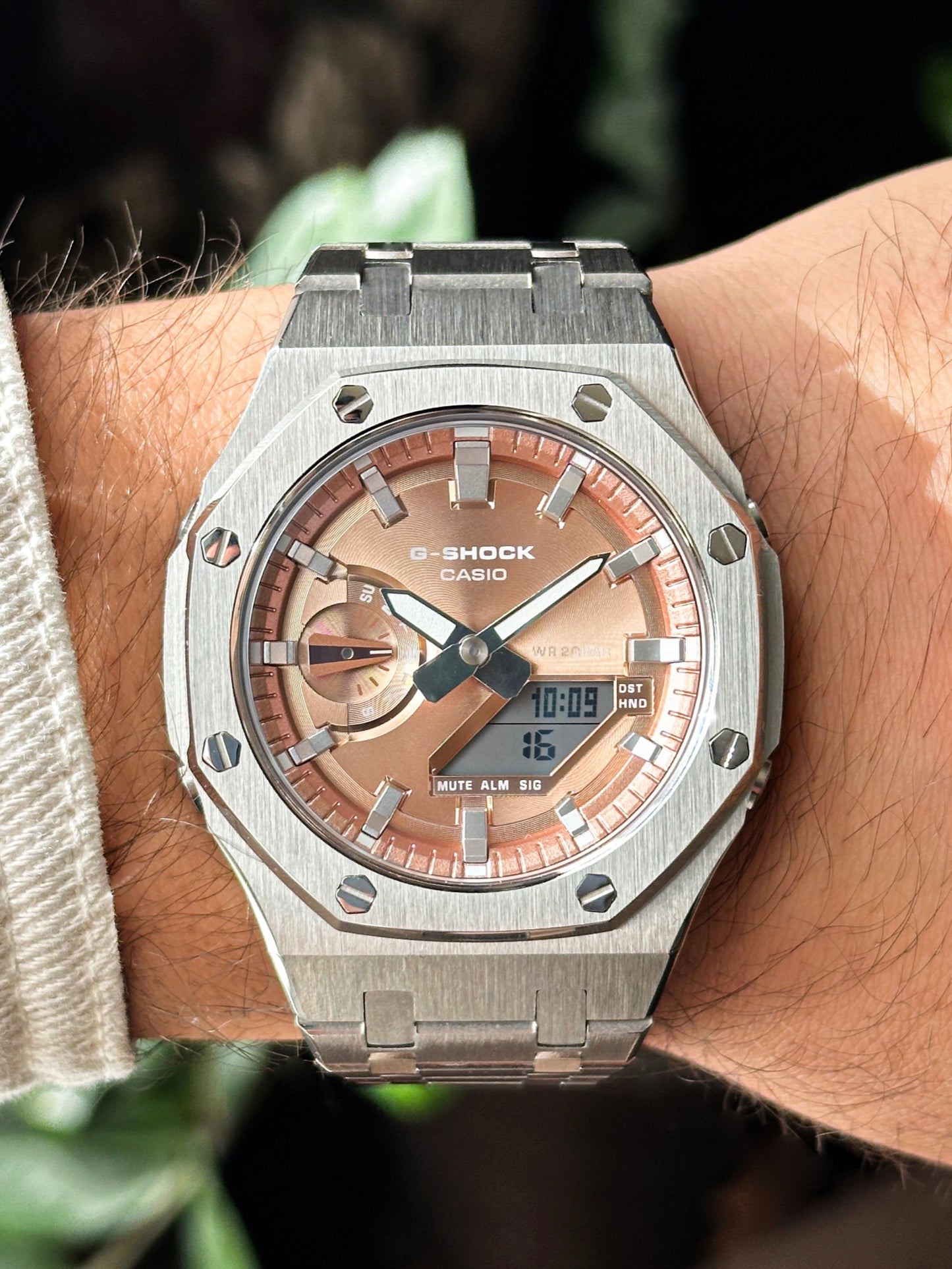 G-SHOCK CasiOak Potpuno srebrni - sa srebrnim brojčanikom sata