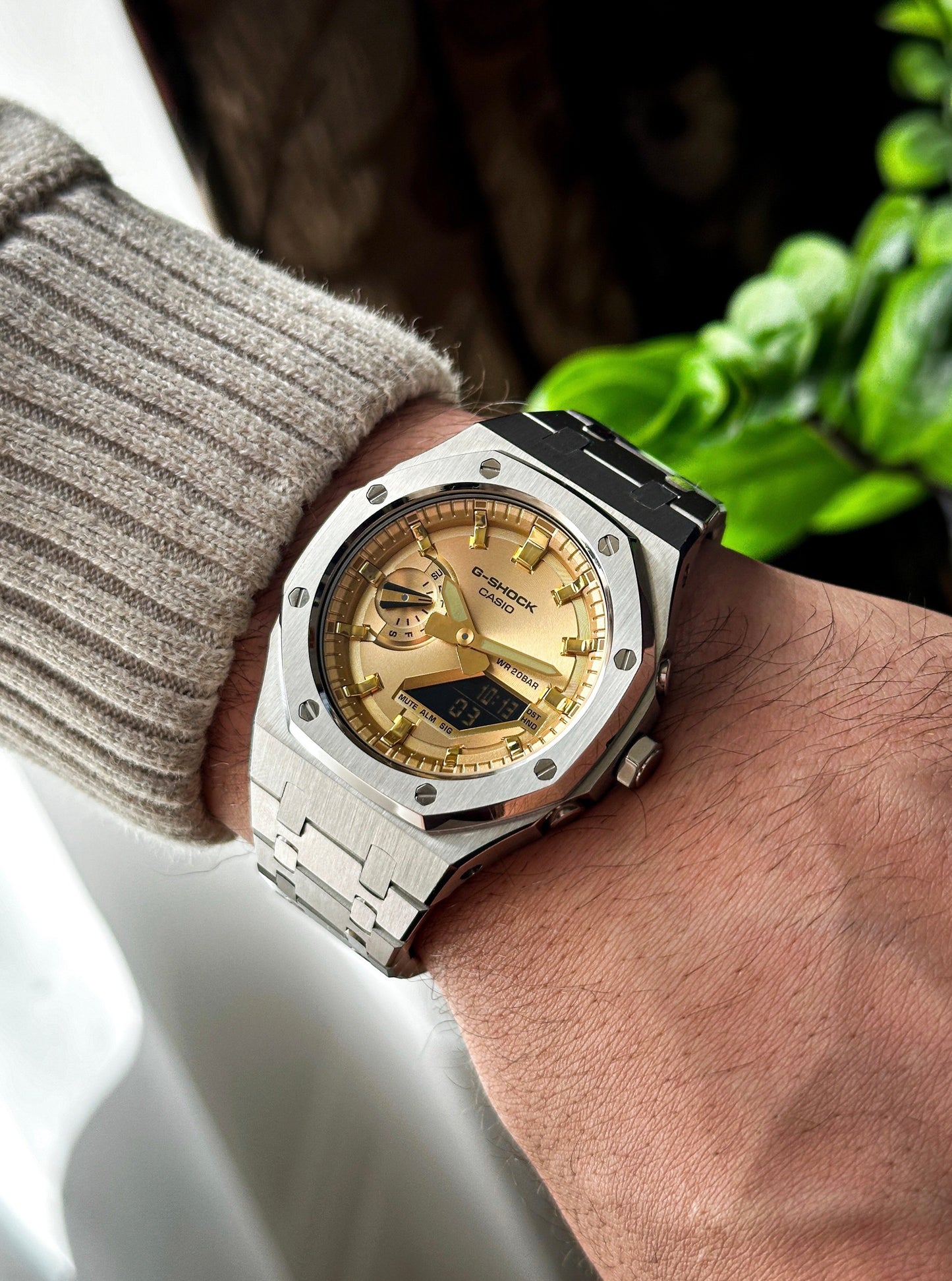 G-SHOCK CasiOak Full Silver-Gold