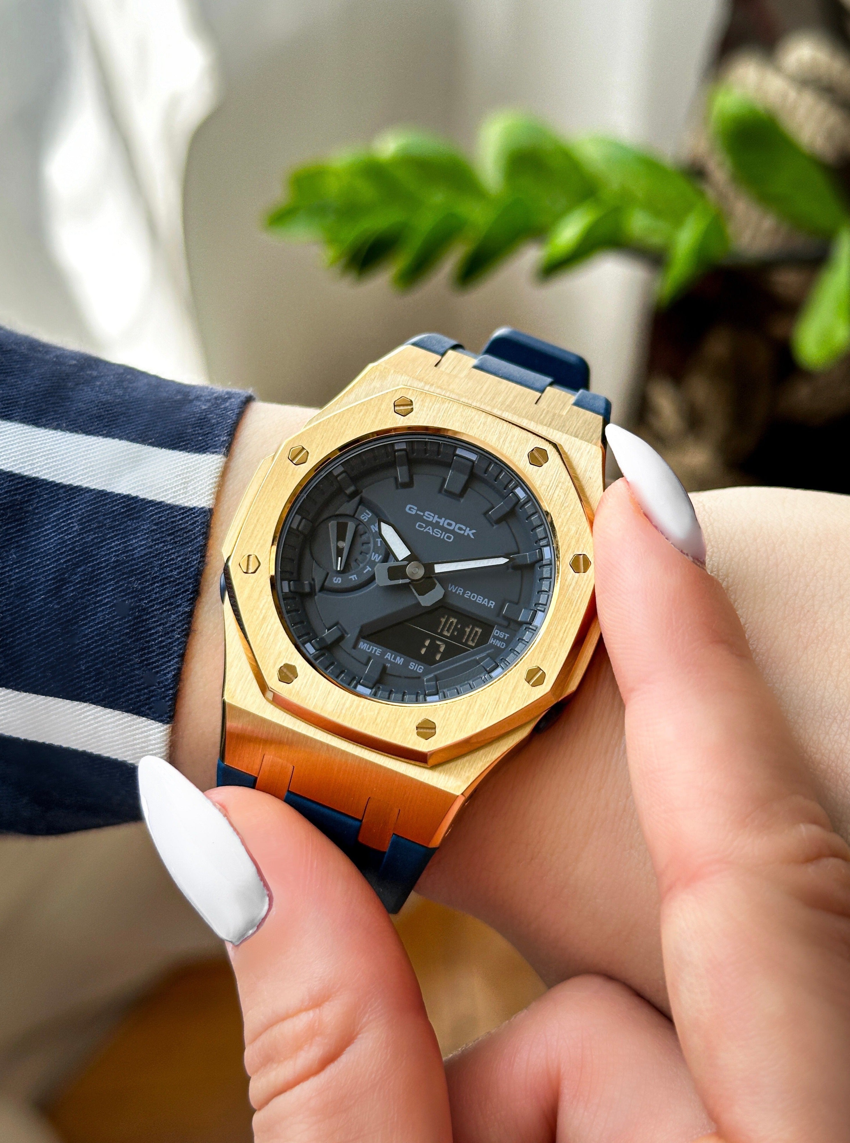 G shock navy blue rose gold best sale